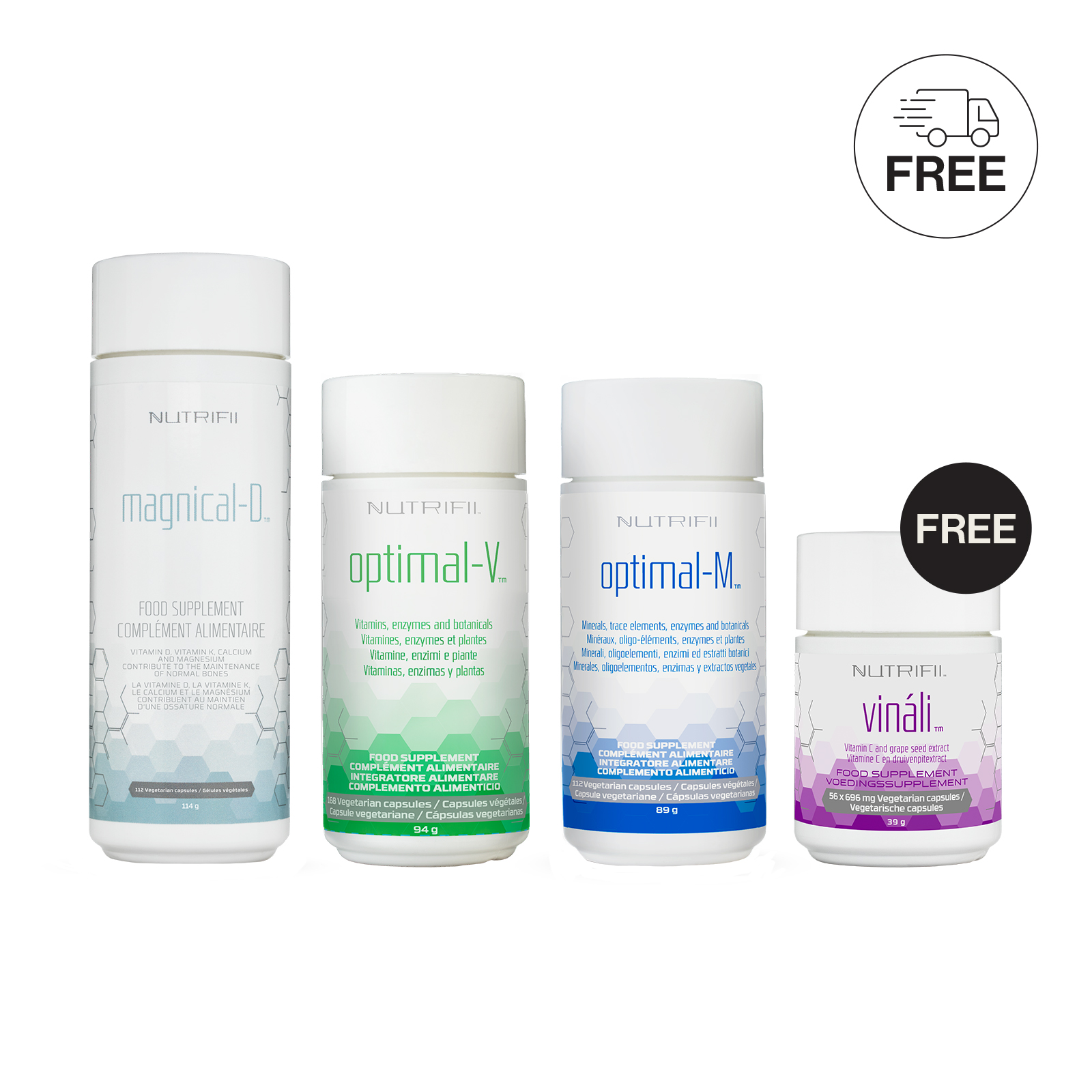 Optimaal Supplementen Pack (GRATIS Vináli) en GRATIS verzending